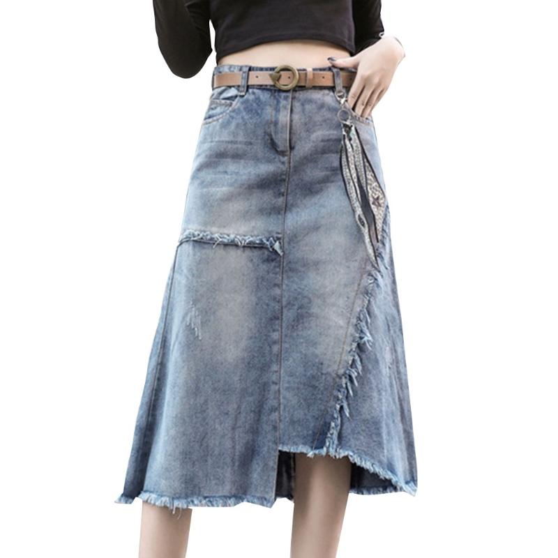 Women Fringe Frayed Midi Long Denim Jean Skirt High Waist Irregular Asymmetrical Hem Button Front A-Line Casual Loose Streetwear Skirts, As picture shown
Women Fringe Frayed Midi Long Denim Jean Skirt High Waist Irregular Asymmetrical Hem Button Front A-Line Casual Loose Streetwear Skirts, As picture shown