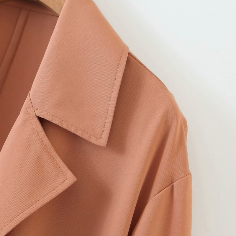 Autumn Product Solid Color Loose Long-sleeved Drape Woman's Jacket Long Over-the-knee Temperament Female Coat Tops 210507