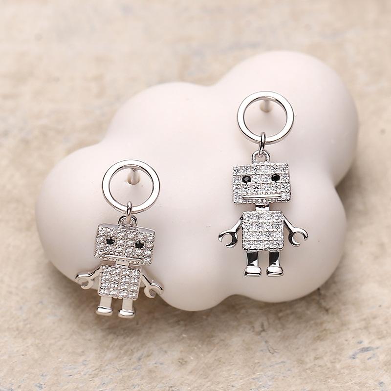 Sterling Silver Earring Zircon Robot Shell Pearl Short Drop French Style Personality Sweet Woman Girl Ear Jewelry Dangle & Chandelier
Sterling Silver Earring Zircon Robot Shell Pearl Short Drop French Style Personality Sweet Woman Girl Ear Jewelry Dangle & Chandelier