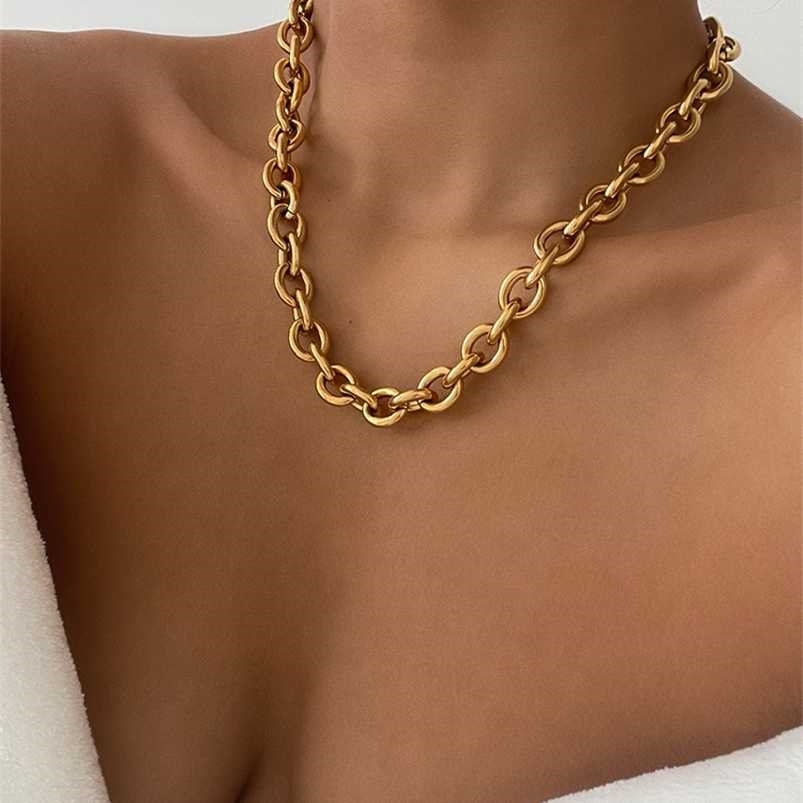 With 18K Gold Statement O Shap Chains Necklaces Women Stainless Steel Jewelry Punk Party Designer Club Ins Rare 220209
With 18K Gold Statement O Shap Chains Necklaces Women Stainless Steel Jewelry Punk Party Designer Club Ins Rare 220209