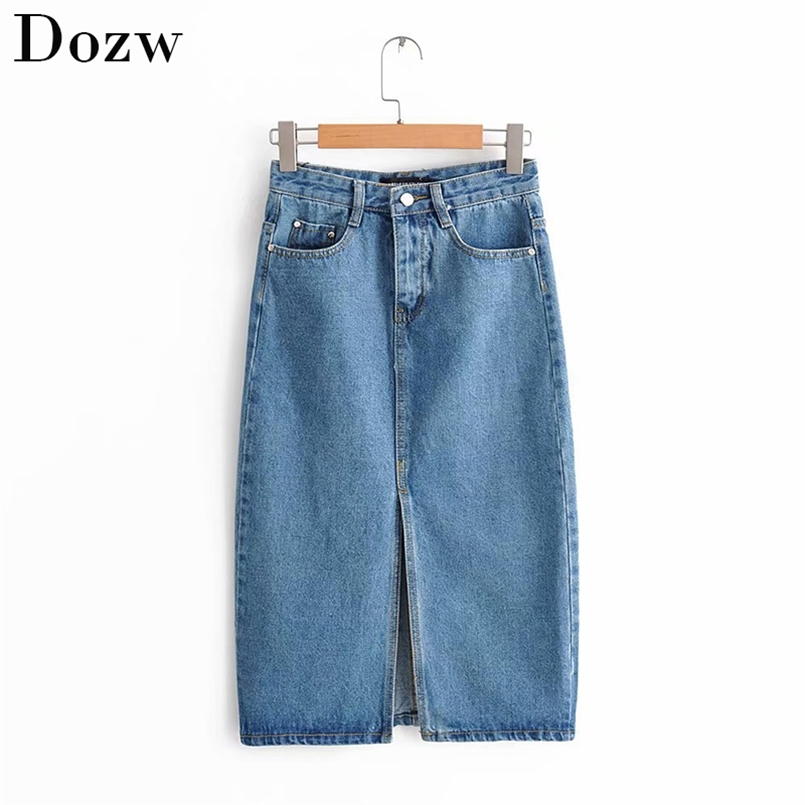 Sexy Denim Skirts For Women Fashion Split Mid Calf Length Vintage Pocket Blue Saia Ladies High Waist Midi Skirt 210708
Sexy Denim Skirts For Women Fashion Split Mid Calf Length Vintage Pocket Blue Saia Ladies High Waist Midi Skirt 210708