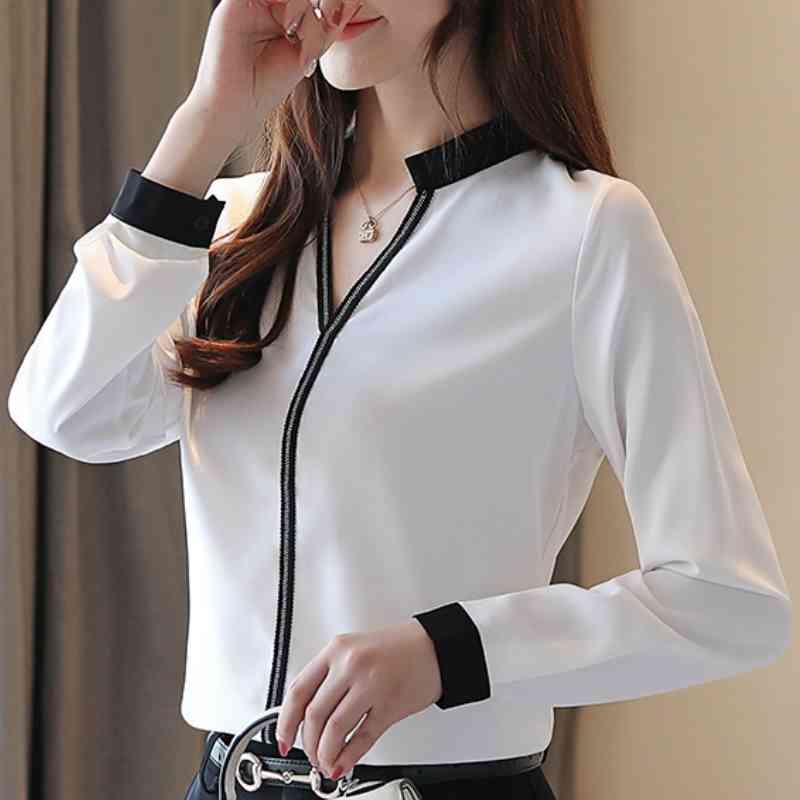 Blouses Woman V-neck Office Ladies Tops White Blouse Long Sleeve Women Shirts Chiffon Blouse Womens Tops And Blouses B983 210602
Blouses Woman V-neck Office Ladies Tops White Blouse Long Sleeve Women Shirts Chiffon Blouse Womens Tops And Blouses B983 210602