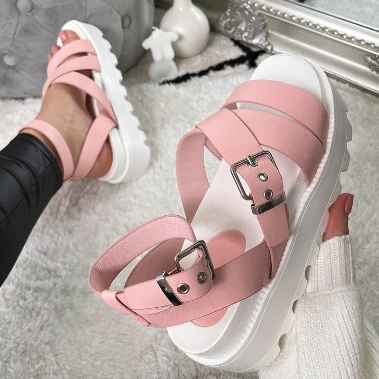 Sandales Summer Plateforme 2021 Mode Femmes Strap Gladiateur Sandal Croîchements Chaussures Casual Femme Peep Toe Espadrille Femme