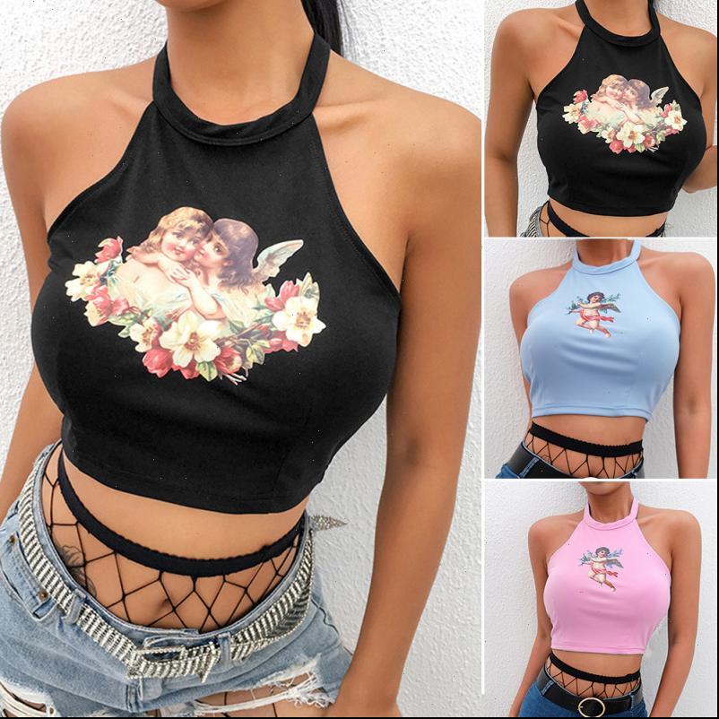 Women Cami Sleeveless Fashion Cherub Print Slim Ladies Vest Sexy Crop Top Halterneck Backless Casual Summer Camisole Short Sport Tank, White
Women Cami Sleeveless Fashion Cherub Print Slim Ladies Vest Sexy Crop Top Halterneck Backless Casual Summer Camisole Short Sport Tank, White