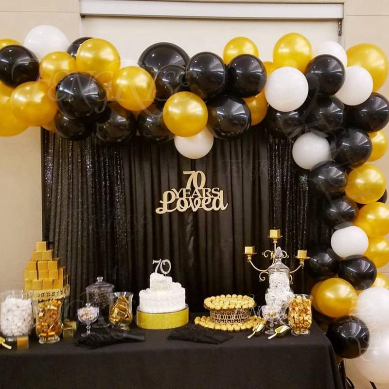 Party Decoration 121pcs Balloon Garland Arch Kit Chrome Gold Black Balloons Latex Globos Wedding Hawaiian Birthday Decorations