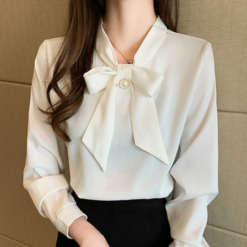 Blusas Mujer De Moda Bow Collar Chiffon White Blouse Shirt Women Tops Long Sleeve Blouse Women Womens Tops And Blouses C638 210602
Blusas Mujer De Moda Bow Collar Chiffon White Blouse Shirt Women Tops Long Sleeve Blouse Women Womens Tops And Blouses C638 210602