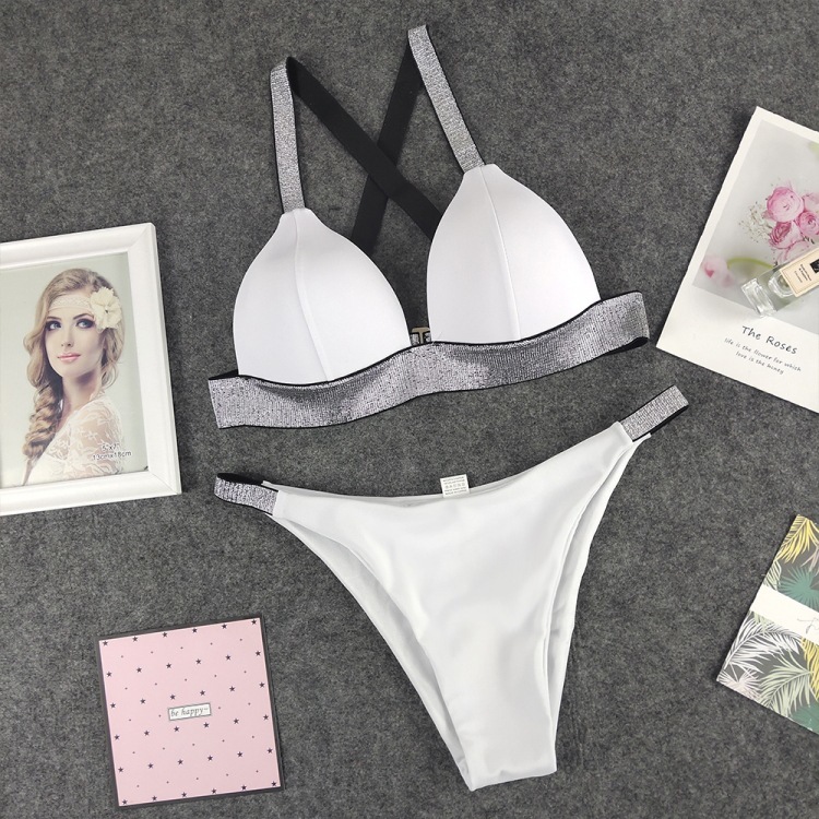 Neon Green Black Thong Bikini Swimsuit Women Swimwear Push Up Halter Set Strap Bather Bathing Suit Beach Wear Female 210520