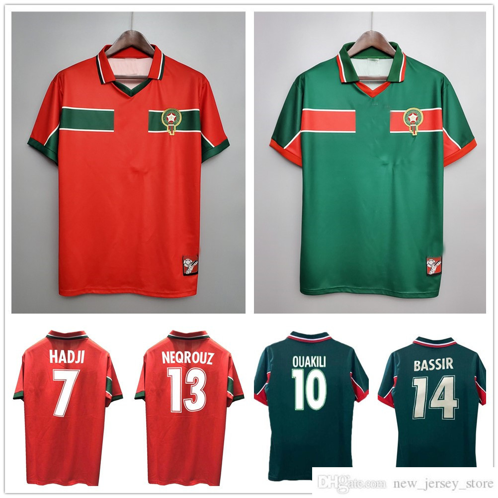 Retro Classic 1998 World Cup home away Morocco soccer jerseys HADJI OUAKILI NEQROUZ BASSIR 98 99 Retro customize football Shirts S, Green
Retro Classic 1998 World Cup home away Morocco soccer jerseys HADJI OUAKILI NEQROUZ BASSIR 98 99 Retro customize football Shirts S, Green