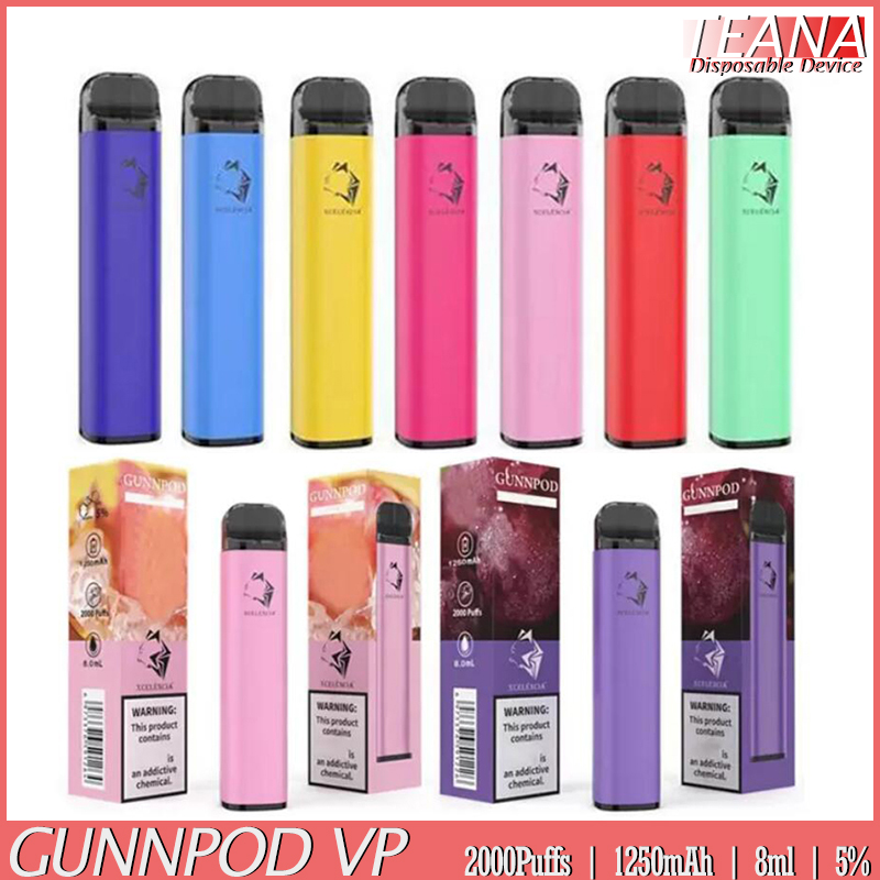 Gunnpod Disposable Vape with VP E Cigarette 2000 Puffs 1250mAh 8ml Pre-filled Pods Cartridges Gunnpods Vapes Bang Gun Pod Portable Pen Australian Vaporizers
Gunnpod Disposable Vape with VP E Cigarette 2000 Puffs 1250mAh 8ml Pre-filled Pods Cartridges Gunnpods Vapes Bang Gun Pod Portable Pen Australian Vaporizers