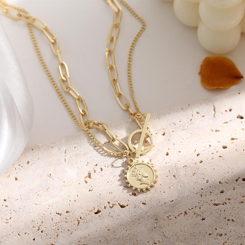 Chokers Metal Portrait Multilayer Women's Necklace Fashion Simple Charm Retro Clavicle Chain Pendant Punk Hip Hop Birthday Gift
Chokers Metal Portrait Multilayer Women's Necklace Fashion Simple Charm Retro Clavicle Chain Pendant Punk Hip Hop Birthday Gift