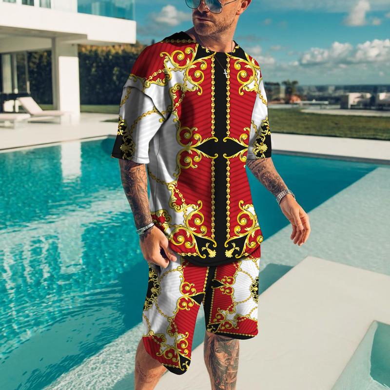 Jogging Clothing 2022 Summer Men's Fashion Short-Sleeved T-shirt Shorts 3D Print Same Color Two-Piece Suit S-6XL Retro Pattern Theme, Black;red
Jogging Clothing 2022 Summer Men's Fashion Short-Sleeved T-shirt Shorts 3D Print Same Color Two-Piece Suit S-6XL Retro Pattern Theme, Black;red