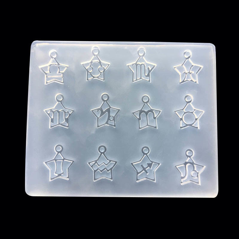Clear Epoxy DIY Jewelry Making Tool Silicone 1PC Pendant Casting Crystal Molds Twelve Constellations Shape Hand Craft