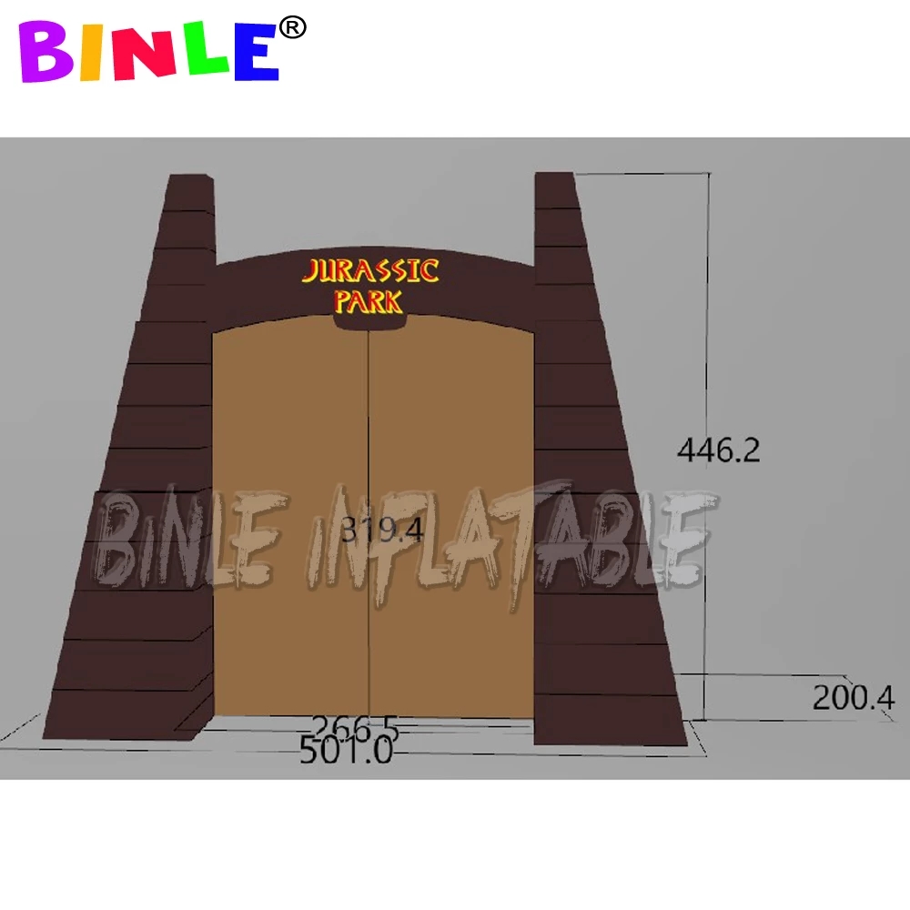 Jurassic Park Dinosaur parks theme used inflatable dragon entrance arch air balloon decoration toys sport for advertising