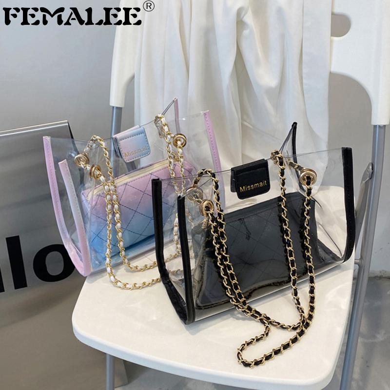 Ladies Fashion Transparent PVC Shoulder Bag Women Gradient Classic Rhombus Large Capacity Totes PU Leather Handbag Composite Set Bags, Black
Ladies Fashion Transparent PVC Shoulder Bag Women Gradient Classic Rhombus Large Capacity Totes PU Leather Handbag Composite Set Bags, Black