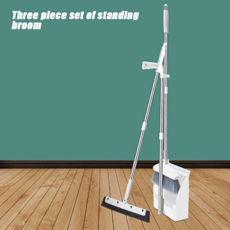 180degree Rotary Broom and Foldable Standing Dustpan Household Floor Cleaning Set