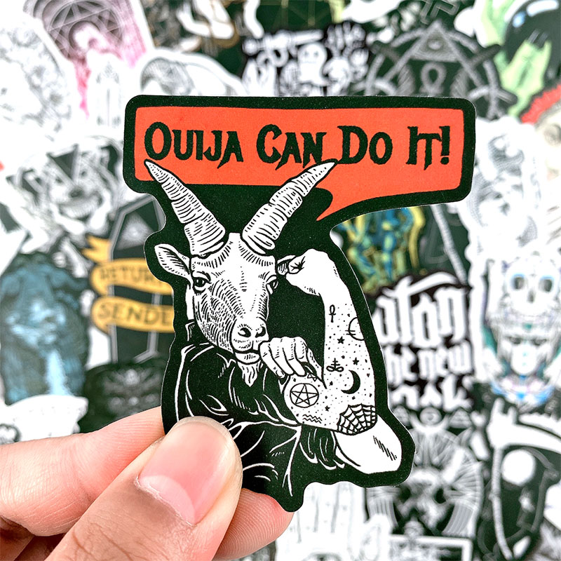 Vehicle DIY Witch Demon Gothic Series Stickers Cartoon Horrible Three Eyed Cat Decals Toy Skateboard Laptop Bicycle Luggage Sticker