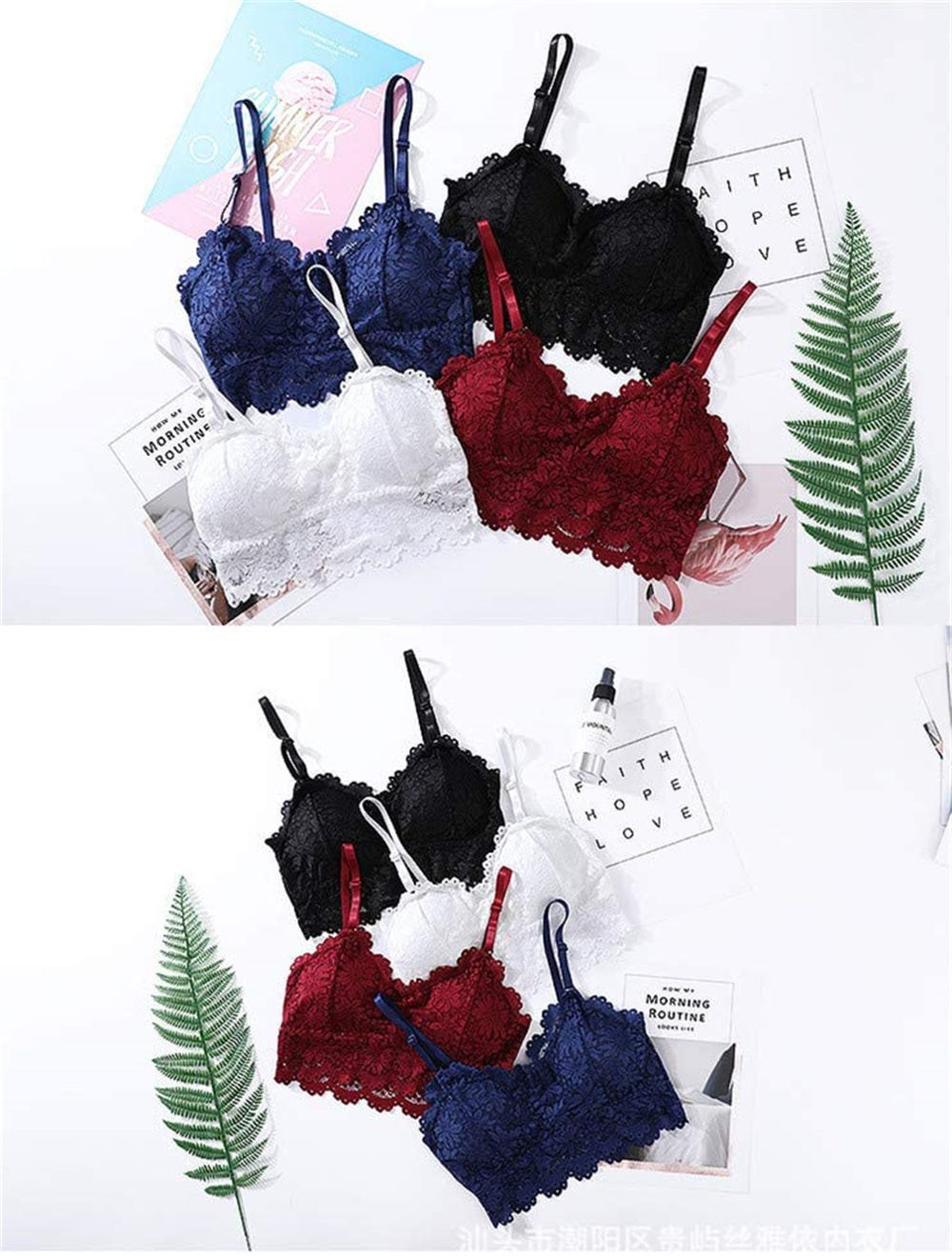 Sunflower Lace Wrapped Tube Top with Padded Ladies V-neck Camisole Bra, White 
Sunflower Lace Wrapped Tube Top with Padded Ladies V-neck Camisole Bra, White