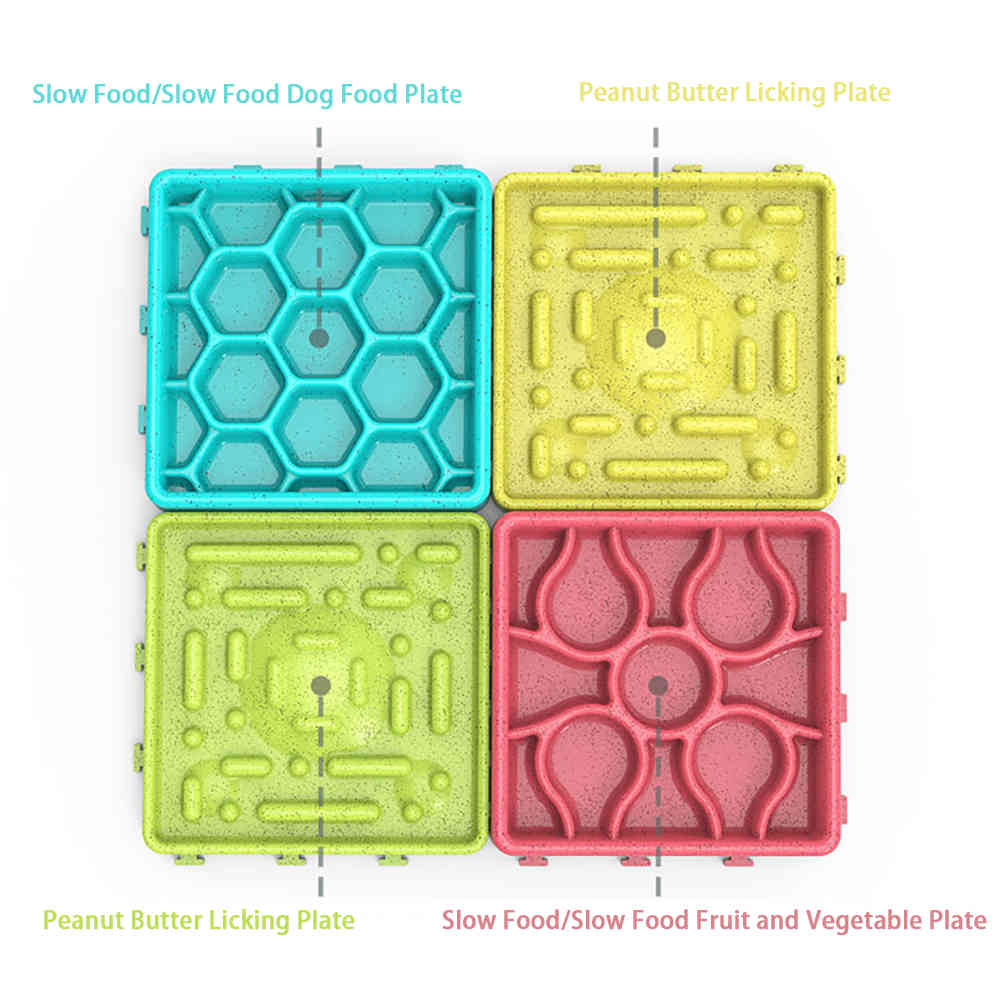 Multicolor Silicone Dog Feeding Lick Mat Slow Down Eating Feeder Plate Fashion Food Bowls For Dogs Prevent Obesity Pet Products