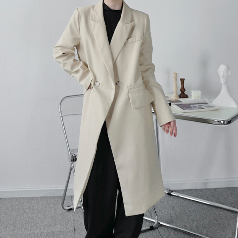 IEFB Men's Casual Mid Length Classic Windbreaker Trend Spring Witner British Style Mens Long Coat Double Pockets 9Y4629 210524