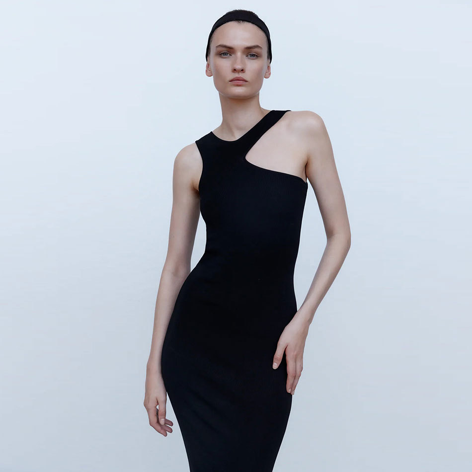 Free Sexy Hollow Black Bandage Dress Women V-neck Sleeveless Bodycon Club Nightclub Party Vestidos 210524