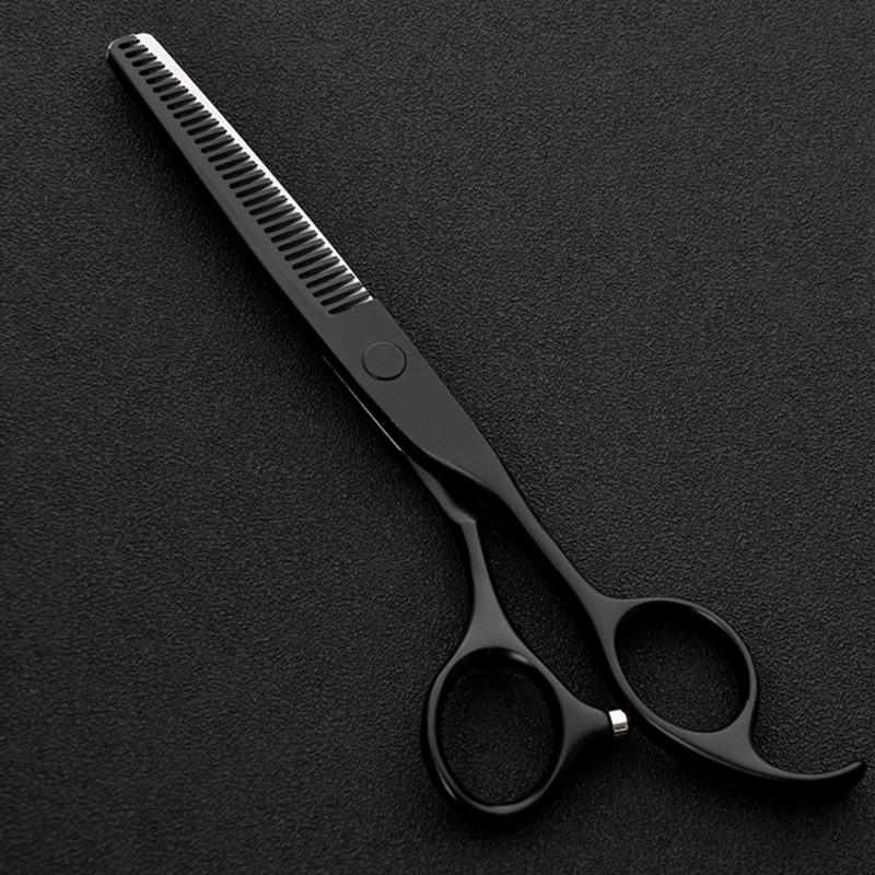 Hair Scissors Professional Japan 440 Steel 6 Inch Black Set Cutting Barber Salon Haircut Thinning Shears Hairdressing