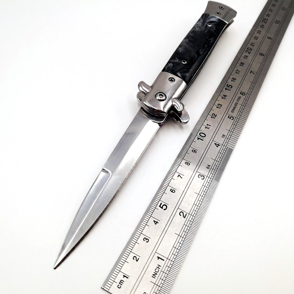 Itaian Mafia Cassic Gamber Jump Knife Foding Knife 440C Bade Acryic Hande Pocket Knife Army Camping Surviva Tactica Res
Itaian Mafia Cassic Gamber Jump Knife Foding Knife 440C Bade Acryic Hande Pocket Knife Army Camping Surviva Tactica Res