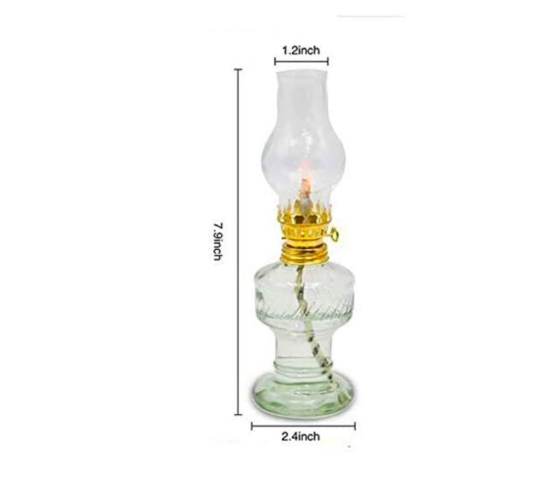 Glass Kerosene lamp Oil lamps Retro Transparent Desktop Home Emergency lamp Outdoor Windproof Glass Camping Tent lamps 2Pcs