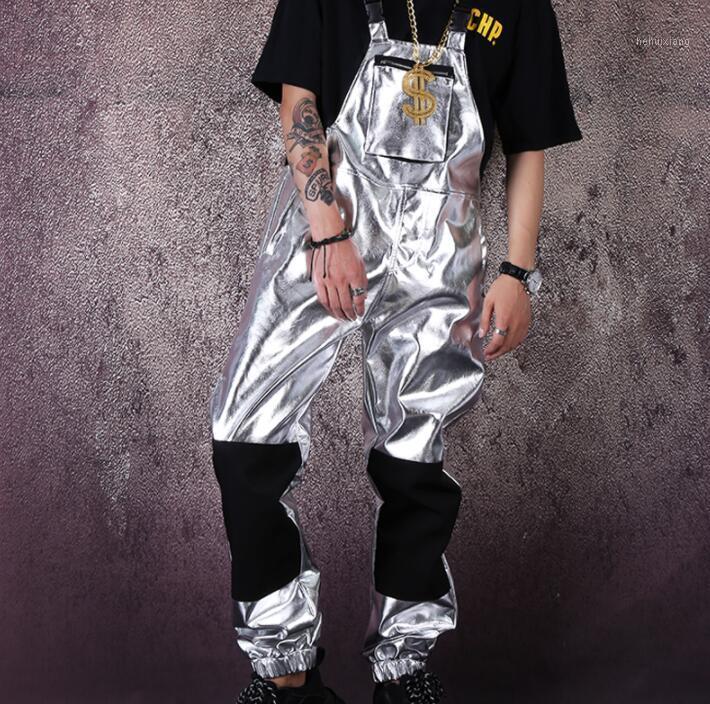 Men's Pants Mens Stage Personality Silver Siamese Tooling Overalls Pant Men Trousers Singer Street Star Style Novelty B636
Men's Pants Mens Stage Personality Silver Siamese Tooling Overalls Pant Men Trousers Singer Street Star Style Novelty B636