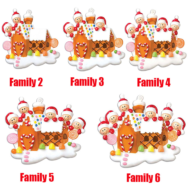 New Christmas Personalized Ornaments Survivor Quarantine Family 2 3 4 5 6 Mask Snowman Hand Sanitized Xmas Decorating Creative Pendant Toys Free shipp