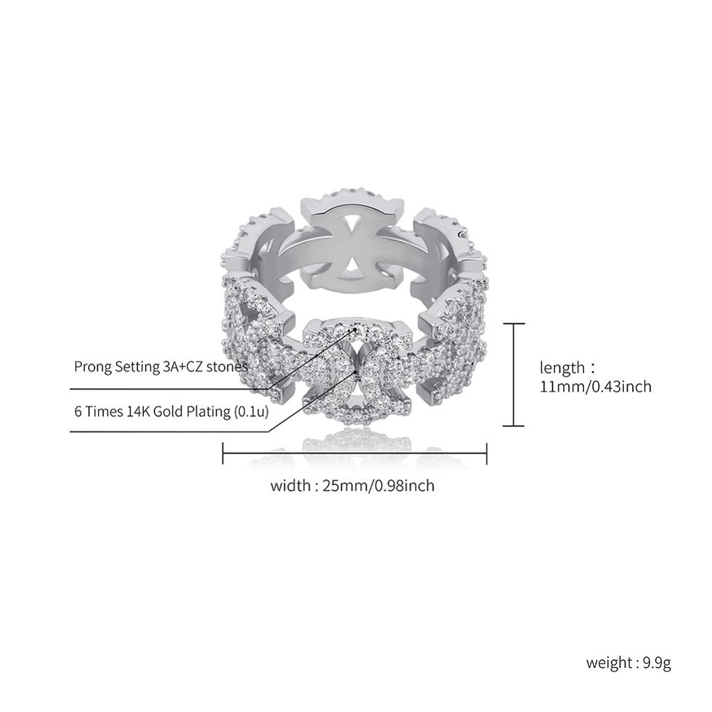 New Bling Rock Punk Rock Grunge Butterfly Rings High Quality CZ Cubic Cubic Zirconia Ring Gold Plated Iced Cubic Zirconia Fashion Hip Hop Jewelry For 