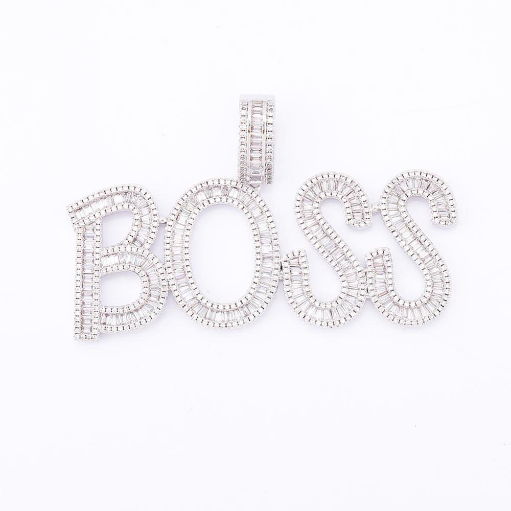 Custom Name Letters Customized Necklaces Iced Out Chain Pendants Charms Zircon Hip Hop Jewelry with Gold Silver 20inch Tennis Chain Rock Punk Party fo