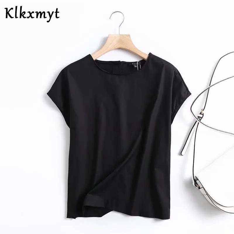 Klkxmyt England Style Simple Solid V-neck Cotton Basic Harajuku Tshirt Summer T Shirt Women Camisetas Verano Mujer Tops 210527