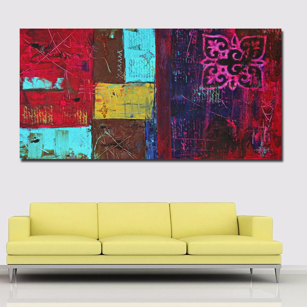 Patchwork Colorful Abstract Art Modern Oil Painting Printed On Canvas Wall Art Print Poster For Living Room Home Decor