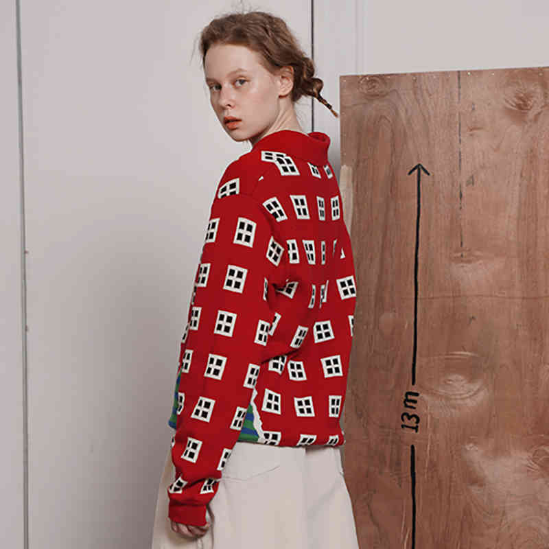 Women's Sweaters Female sweater with loose window original design, thick sweater, long sleeve, turtleneck facing down, red tops Y4U0, 1# shoe box
Women's Sweaters Female sweater with loose window original design, thick sweater, long sleeve, turtleneck facing down, red tops Y4U0, 1# shoe box