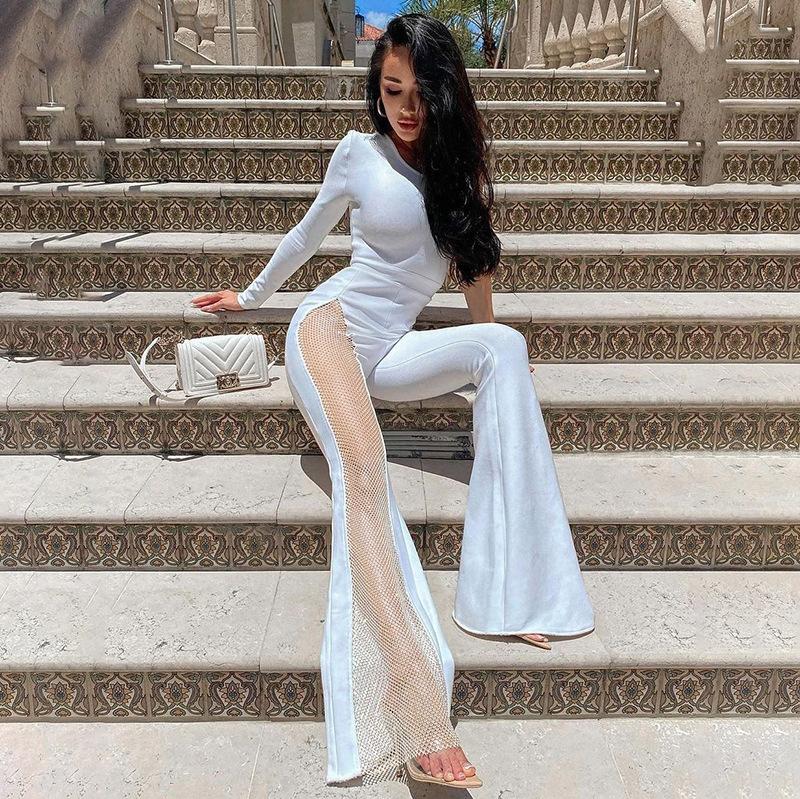 Women's Pants & Capris Fashion Solid Color One-shoulder Mesh Stitching Jumpsuit, Black;white
Women's Pants & Capris Fashion Solid Color One-shoulder Mesh Stitching Jumpsuit, Black;white