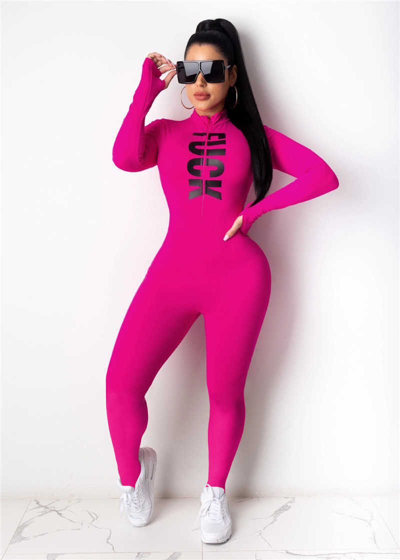 Plus size 2X fall winter Women long sleeve Jumpsuits fashion Rompers sexy skinny bodysuits Casual solid color overalls night clubs wear