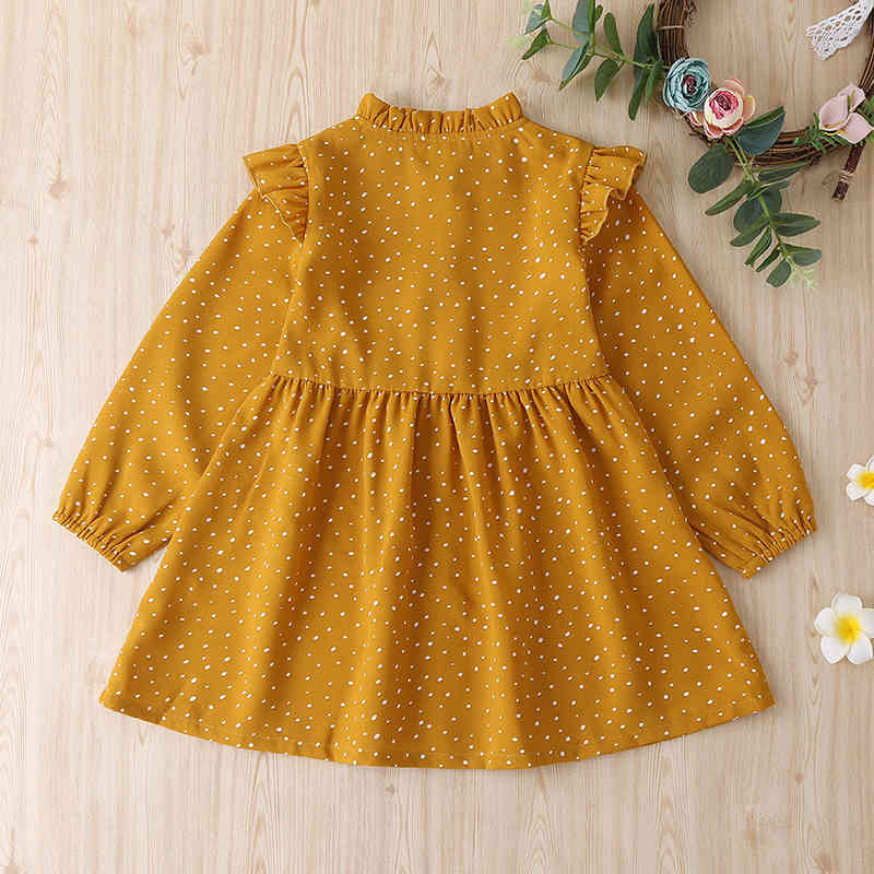 Baby Girl Cute Ruffled Polka Dot Princess Dress Girls Fashion Toddler Children Clothing 210515