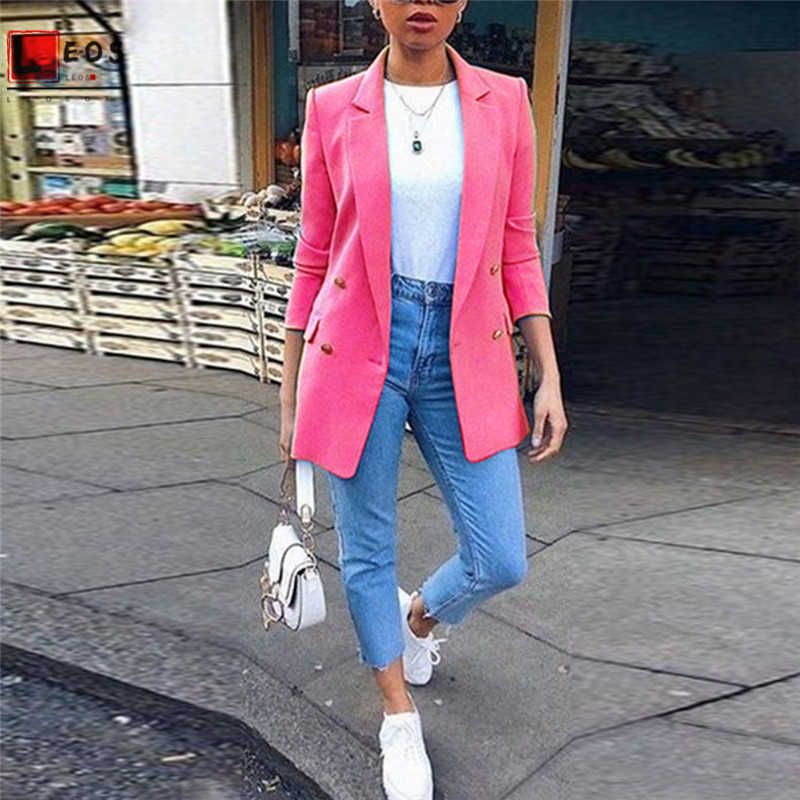 Office Lady Blazers Coats Plus Size Long Sleeve Women Outwear Spring Casual Formal Tops Solid Color Female Jacket 210930