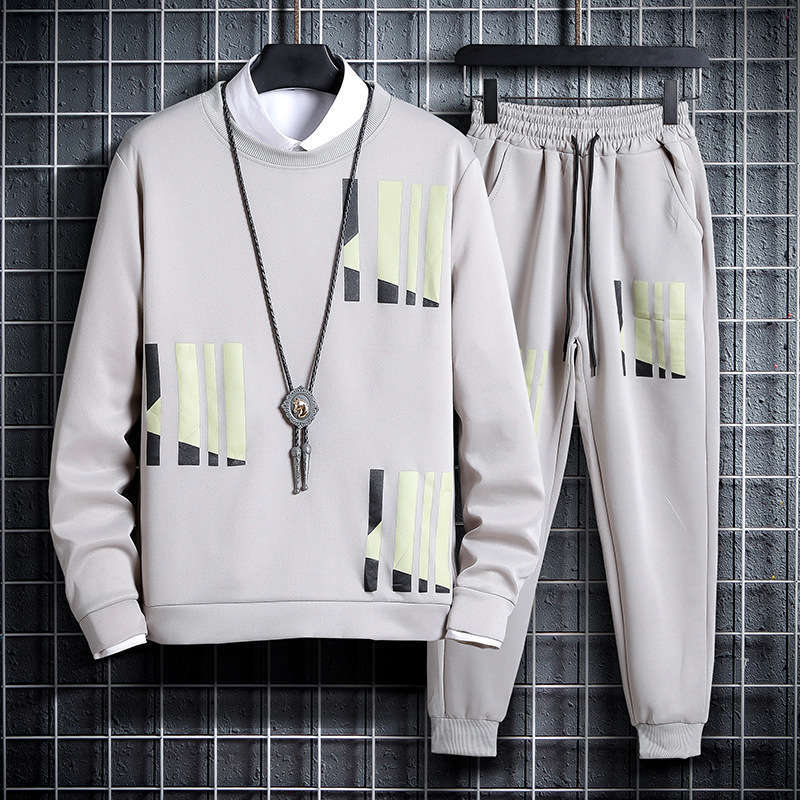 Men's Tracksuits and winter leisure Autumn casual fashion stand collar sports suit, Gray
Men's Tracksuits and winter leisure Autumn casual fashion stand collar sports suit, Gray