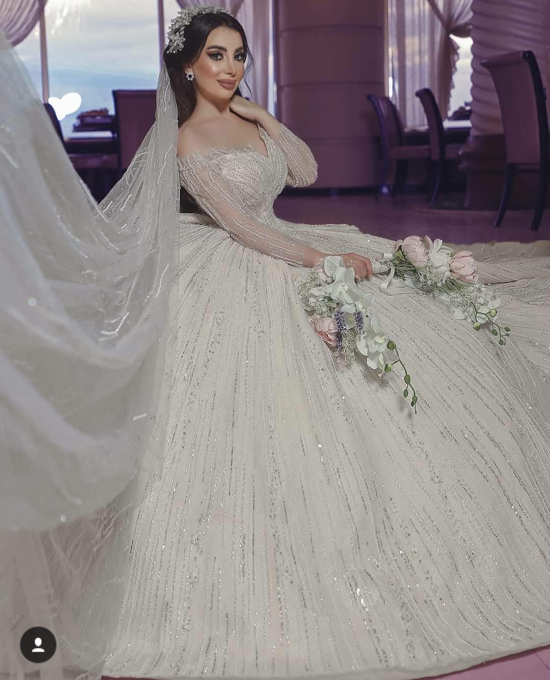 Dubai Wedding Dresses A Line Off the Shoulder Luxury Bridal Gowns Long Sleeves Arabic Custom Made Vestido De Noiva
