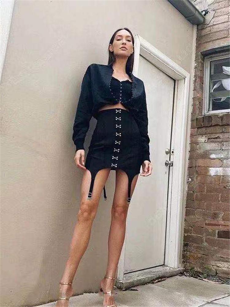 High Waist Bag Hip Skirt Female 2021 Summer Style Original Design Hook-and-eye Button Irregular Slim Short Skirts