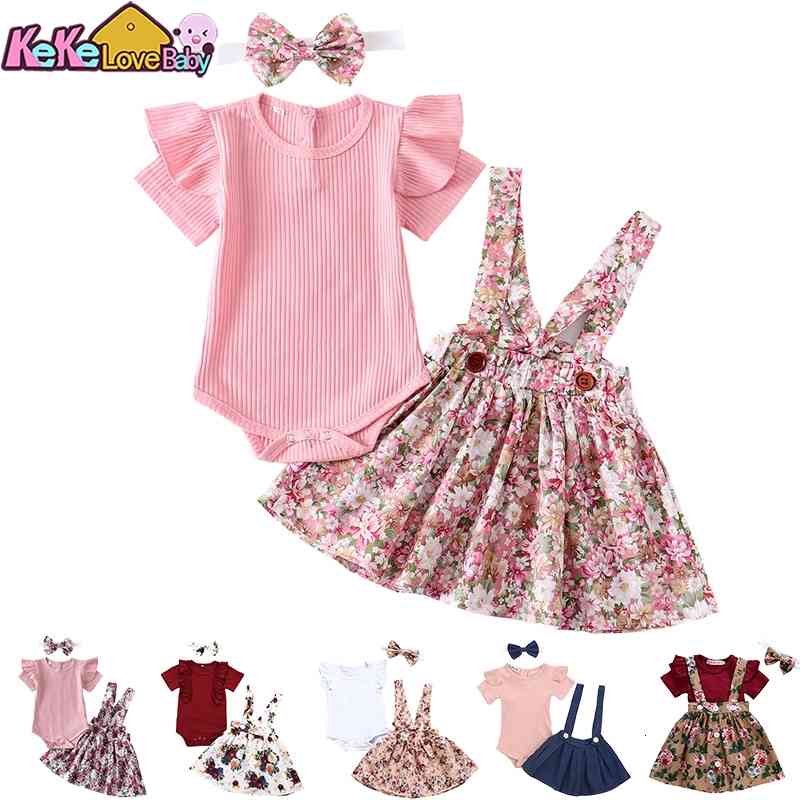 3Pcs Baby Girl Clothes Set Summer Newborn Infant Solid Color Romper Ruffle Floral Dress Overalls Outfit For Toddler Clothing, Silver
3Pcs Baby Girl Clothes Set Summer Newborn Infant Solid Color Romper Ruffle Floral Dress Overalls Outfit For Toddler Clothing, Silver