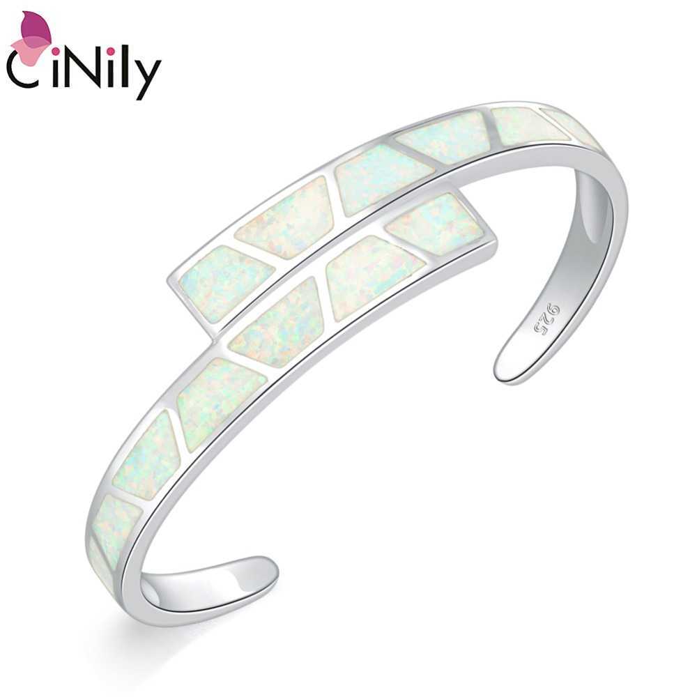 Cinily Blue & White Fire Opal Stone Open Bangle Silver Plated Adjustable Double Multilayer Bracelet Summer Party Jewelry Female Q0720
Cinily Blue & White Fire Opal Stone Open Bangle Silver Plated Adjustable Double Multilayer Bracelet Summer Party Jewelry Female Q0720