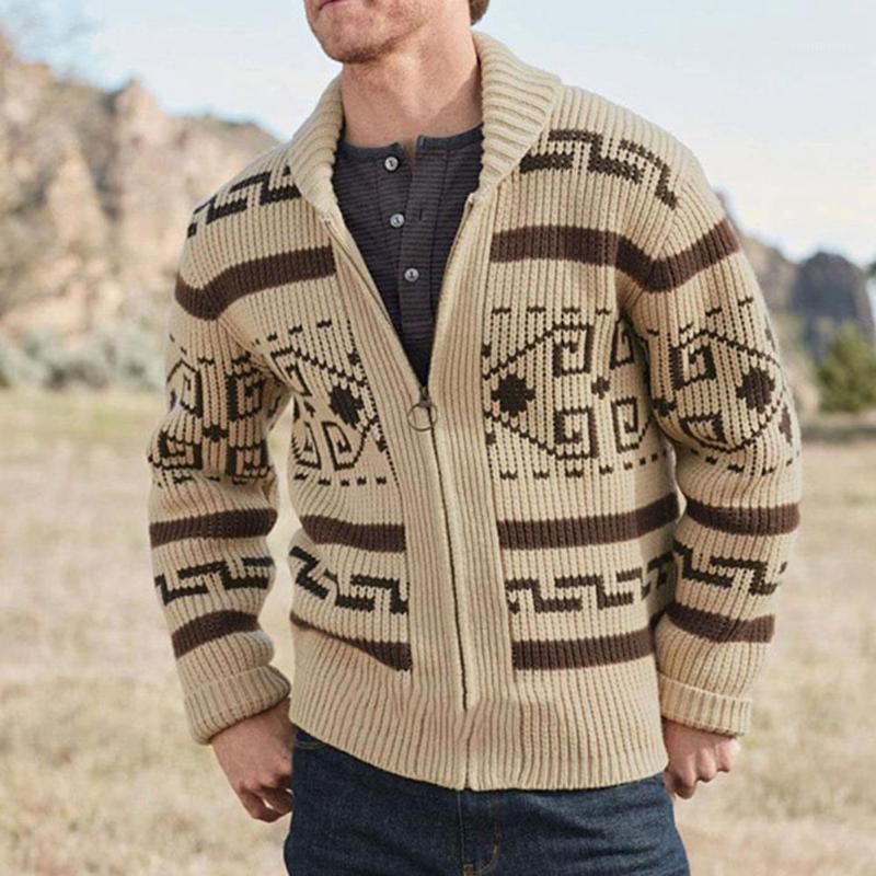 Men' Sweaters 2021 Men Coat Autumn Winter Fashion Knitted Sweater Vintage Pattern Print Zipper Cardigan For Daily Wear, Khaki
Men' Sweaters 2021 Men Coat Autumn Winter Fashion Knitted Sweater Vintage Pattern Print Zipper Cardigan For Daily Wear, Khaki