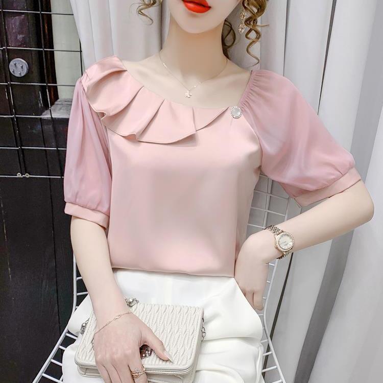 Women' Blouses & Shirts 2021 Summer All-match Temperament Chiffon Strapless Ruffled Button Shirt Ladies Puff Sleeve Top, Green
Women' Blouses & Shirts 2021 Summer All-match Temperament Chiffon Strapless Ruffled Button Shirt Ladies Puff Sleeve Top, Green