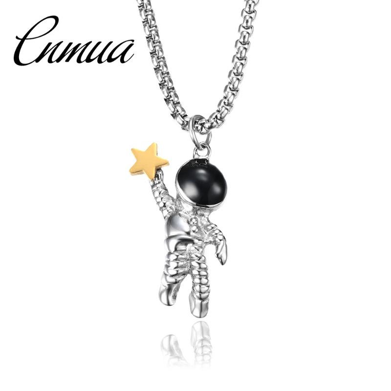 Origional Style Pick A Star Astronaut Titanium Steel Pendant Guard Golden Dream Stars People Necklace Chains, Silver
Origional Style Pick A Star Astronaut Titanium Steel Pendant Guard Golden Dream Stars People Necklace Chains, Silver