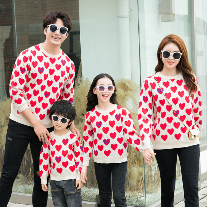 Family matching outfits girls love heart knitted sweater pullover kids round collar long sleeve sweater mother and daughter jumper A8317, Red
Family matching outfits girls love heart knitted sweater pullover kids round collar long sleeve sweater mother and daughter jumper A8317, Red