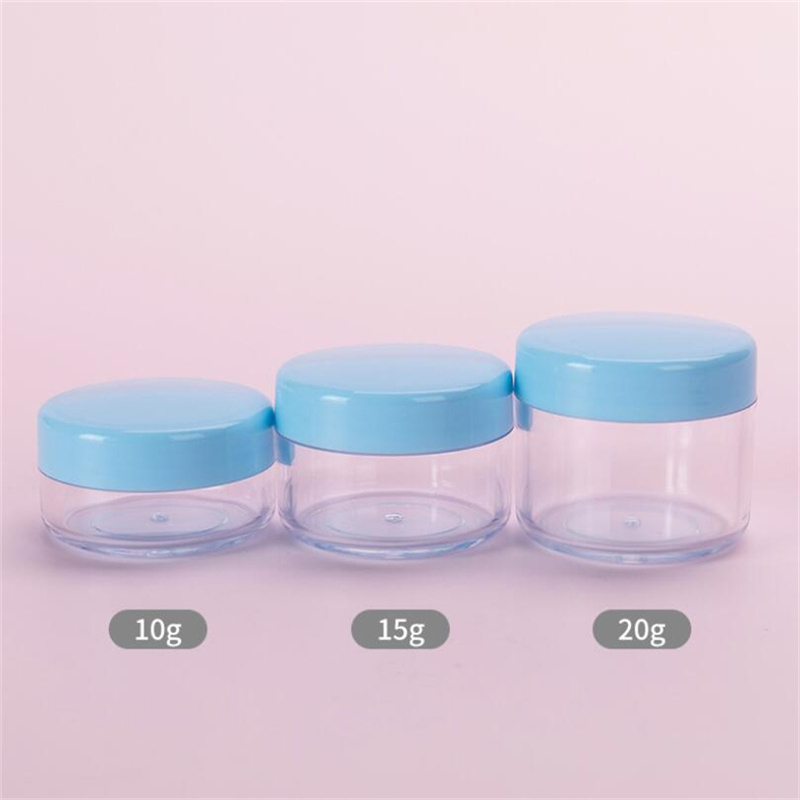 10g 15g 20g Empty Container Bottles Clear Plastic Jar Pot Eyeshadow Makeup Face Cream Lotion Cosmetic Refillable Bottle