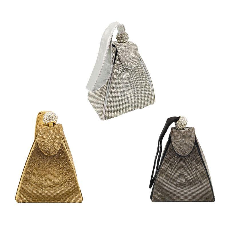 Vintage Rhinestone Bridal Wedding Party Prom Purse Evening Clutch Handbags For Women Girls J60D Bags
