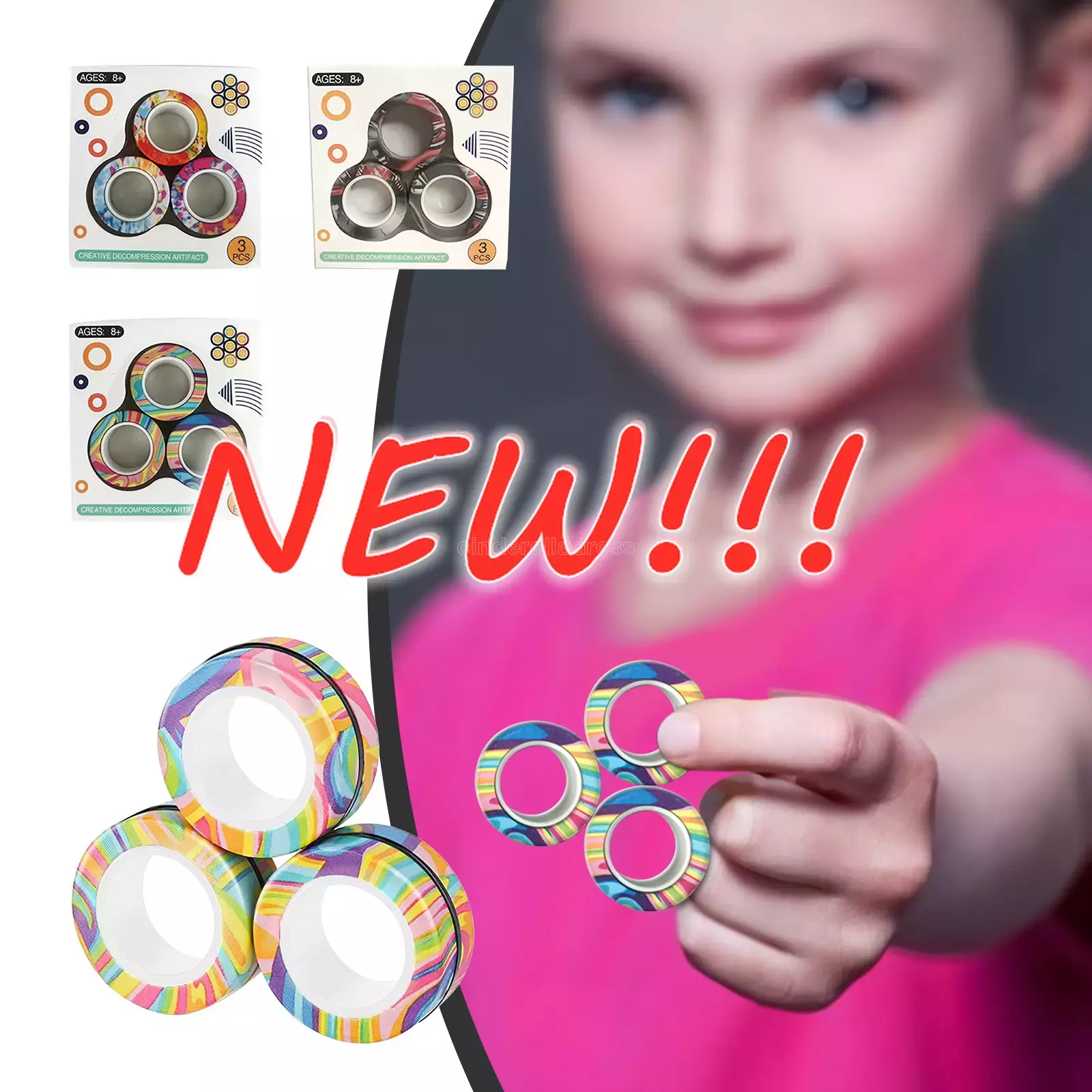 Christmas Magnetic Finger Ring Fidget Magnet Toys Magnetic Block Finger Hand Spinner Stacking Toy Set Magnetic Bracelet Magic Ring Gift DHL C0408
Christmas Magnetic Finger Ring Fidget Magnet Toys Magnetic Block Finger Hand Spinner Stacking Toy Set Magnetic Bracelet Magic Ring Gift DHL C0408